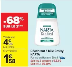 Narta - Déodorant À Bille Reixyl offre à 4,95€ sur Carrefour City