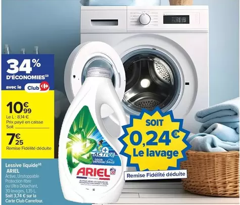 Ariel - Lessive Liquide offre à 7,25€ sur Carrefour City