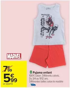 Marvel - Pyjama Enfant offre à 5,99€ sur Carrefour City