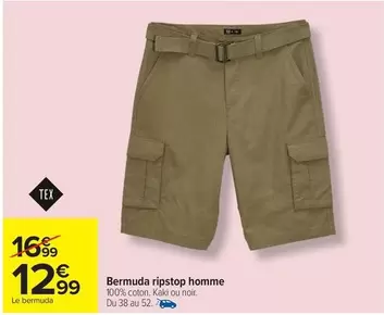 Tex - Bermuda Ripstop Homme offre à 12,99€ sur Carrefour City