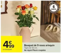 Bouquet De 9 Roses Arlequin offre à 4,99€ sur Carrefour City