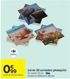Lot De 20 Serviettes Photoprint offre à 0,99€ sur Carrefour City