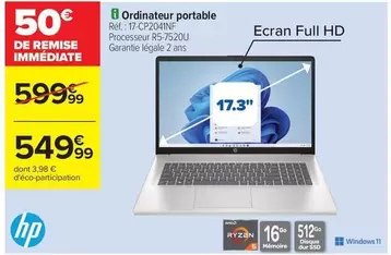 HP - Ordinateur Portable offre à 549,99€ sur Carrefour City