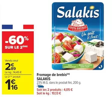 Salakis - Fromage De Brebis offre à 2,89€ sur Carrefour Market