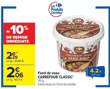 Carrefour - Classic' Fond De Veau offre à 2,06€ sur Carrefour Market