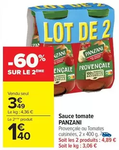 Panzani - Sauce Tomate offre à 3,49€ sur Carrefour Market