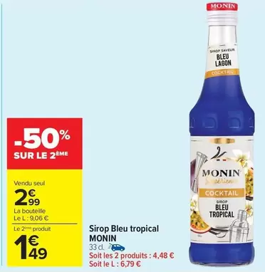 Sirop Bleu Tropical offre à 2,99€ sur Carrefour Market