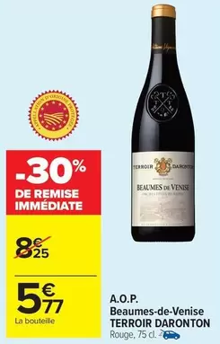 Terroir Daronton - A.o.p. Beaumes-de-venise offre à 5,77€ sur Carrefour Market