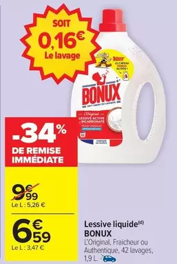 Bonux - Lessive Liquide offre à 6,59€ sur Carrefour Market