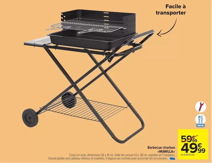 Facile - Barbecue Clawn offre à 49,99€ sur Carrefour Market