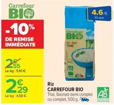 Carrefour - Riz Bio offre à 2,29€ sur Carrefour Market