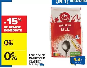 Carrefour - Farine De Blé Classic offre à 0,76€ sur Carrefour Drive