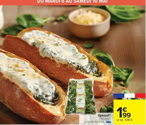 Epinard offre à 1,99€ sur Carrefour Drive