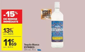 Estribos - Tequila Blanco offre à 11,69€ sur Carrefour Drive