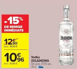 Vodka offre à 10,96€ sur Carrefour Drive