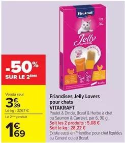 Vitakraft - Friandises Jelly Lovers Pour Chats offre à 3,39€ sur Carrefour Drive