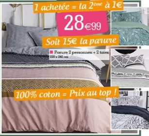 Parure 2 Personnes + 2 Taies offre à 28,99€ sur KANDY