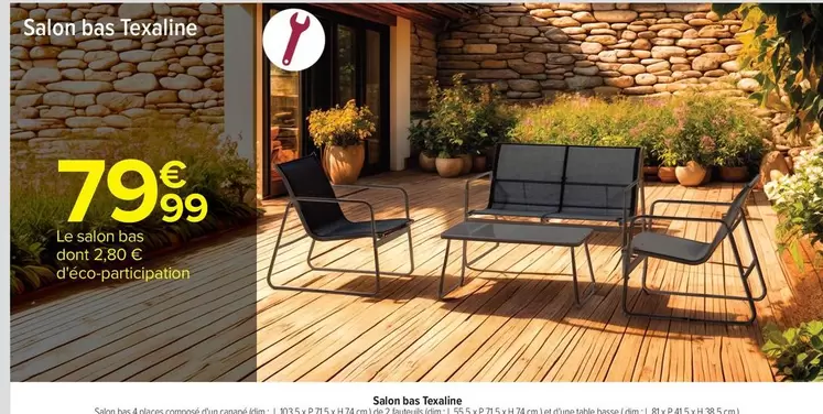 Dim - Salon Bas Textaine offre à 79,99€ sur Carrefour Express