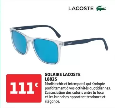 Lacoste - Solaire L882S offre à 111€ sur Auchan Hypermarché