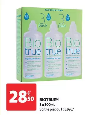 Biotrue offre à 28,5€ sur Auchan Hypermarché