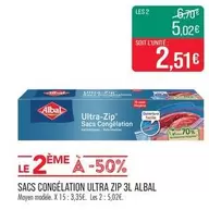 Albal - Sacs Congélation Ultra Zip 3l offre à 2,51€ sur Supermarché Match