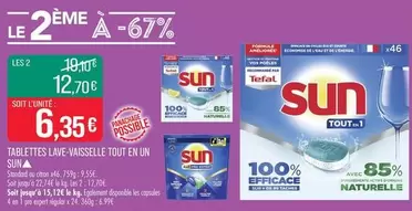 Sun - Tablettes Lave-vaisselle Tout En Un offre à 6,35€ sur Supermarché Match