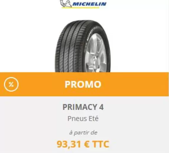 Michelin - Primacy 4 offre à 93,31€ sur SiliGom