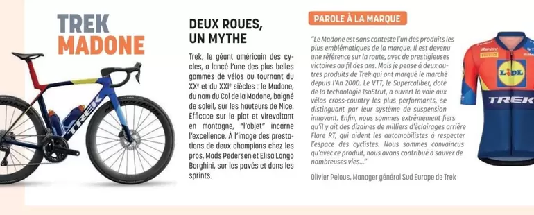 Trek - Olivier Pelous, Manager Général Sud Europe De offre sur Bouticycle