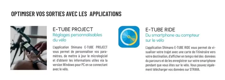 Shimano - Optimiser Vos Sorties Avec Les Applications offre sur Bouticycle