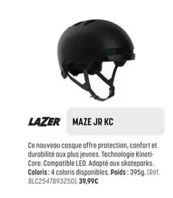 Lazer - Maze Jr Kc offre à 39,99€ sur Bouticycle