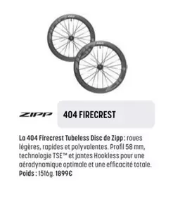 Zipp - 404 Firecrest offre à 1899€ sur Bouticycle