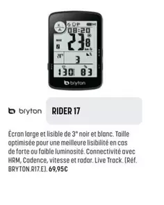 Bryton - Rider 17 offre à 69,95€ sur Bouticycle