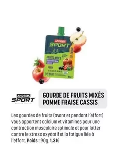 Andros - Gourde De Fruits Mixés Pomme Fraise Cassis offre à 1,31€ sur Bouticycle