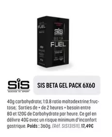 Sis - Beta Gel  offre à 17,49€ sur Bouticycle