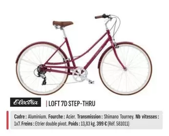 Electrolux - Loft 7D Step-thru offre à 3,99€ sur Culture Vélo