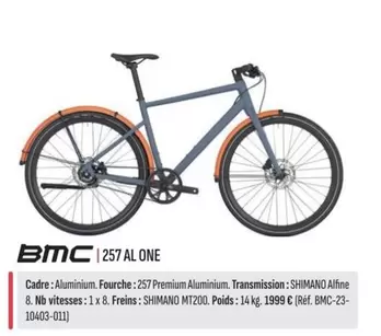 BMC - 257 Al One offre sur Culture Vélo