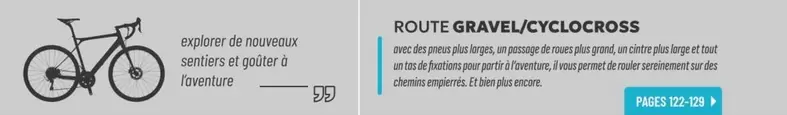 Route Gravel/Cyclocross  offre sur Culture Vélo