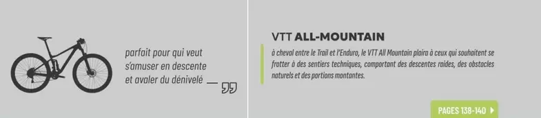Vtt - Parfait Pour Qui Veut S'amuser En Descente Et Avaler Du Dénivelé offre sur Culture Vélo