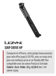 Lezyne - Grip Drive Hp offre à 42,95€ sur Culture Vélo