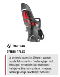 Hamax - Zenith Relax offre à 124,9€ sur Culture Vélo