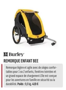 Burley - Remorque Enfant Bee offre à 419€ sur Culture Vélo