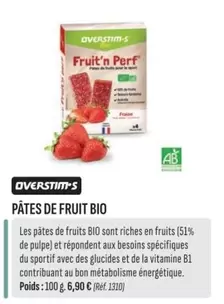 Overstim-S - Pâtes De Fruit Bio offre à 6,9€ sur Culture Vélo