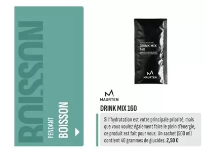 Maurten - Drink Mix 160 offre à 2,5€ sur Culture Vélo