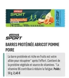 Andros - Barres Protéinée Abricot Pomme Poire offre à 2,45€ sur Culture Vélo