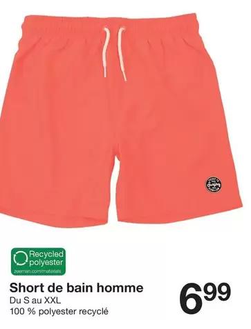 Short De Bain Homme offre à 6,99€ sur Zeeman