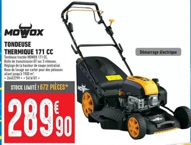 Mowox - Tondeuse Thermique 171 CC offre à 289,9€ sur Brico Cash