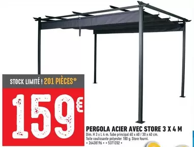 Pergola Acier Avec Store 3 X 4 M offre à 159€ sur Brico Cash