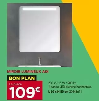 Miroir Lumineux Aix offre à 109€ sur Gedimat