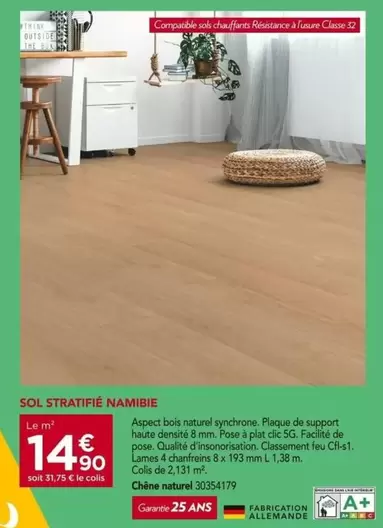 Sol Stratifié Namibie offre à 14,9€ sur Gedimat