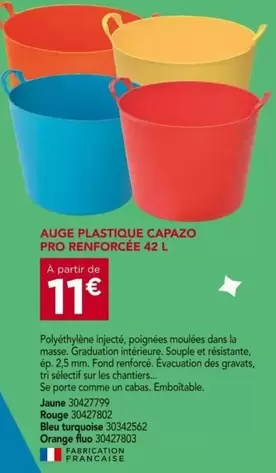 Auge Plastique Capazo Pro Renforcée  offre à 11€ sur Gedimat